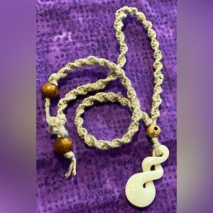 11 Inch Bone Carved Infinity Necklace